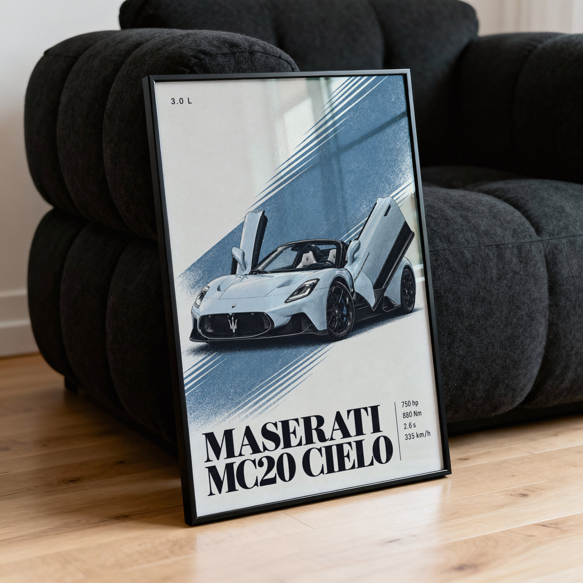 Vintage Maserati MC20 Cielo Car Print, Wall Art