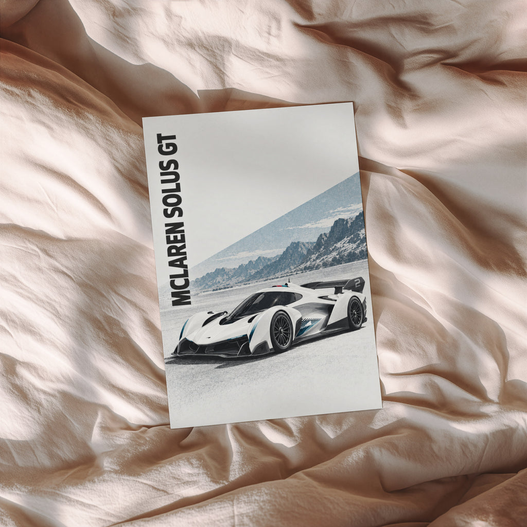 Vintage McLaren Solus GT Print, Car Wall Art