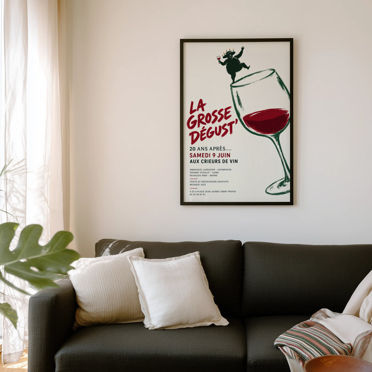 Vintage Wine Print Poster, French Wine Tasting Wall Art