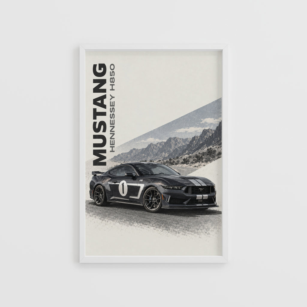 Vintage Mustang Print, Car Poster, Hennessey H850