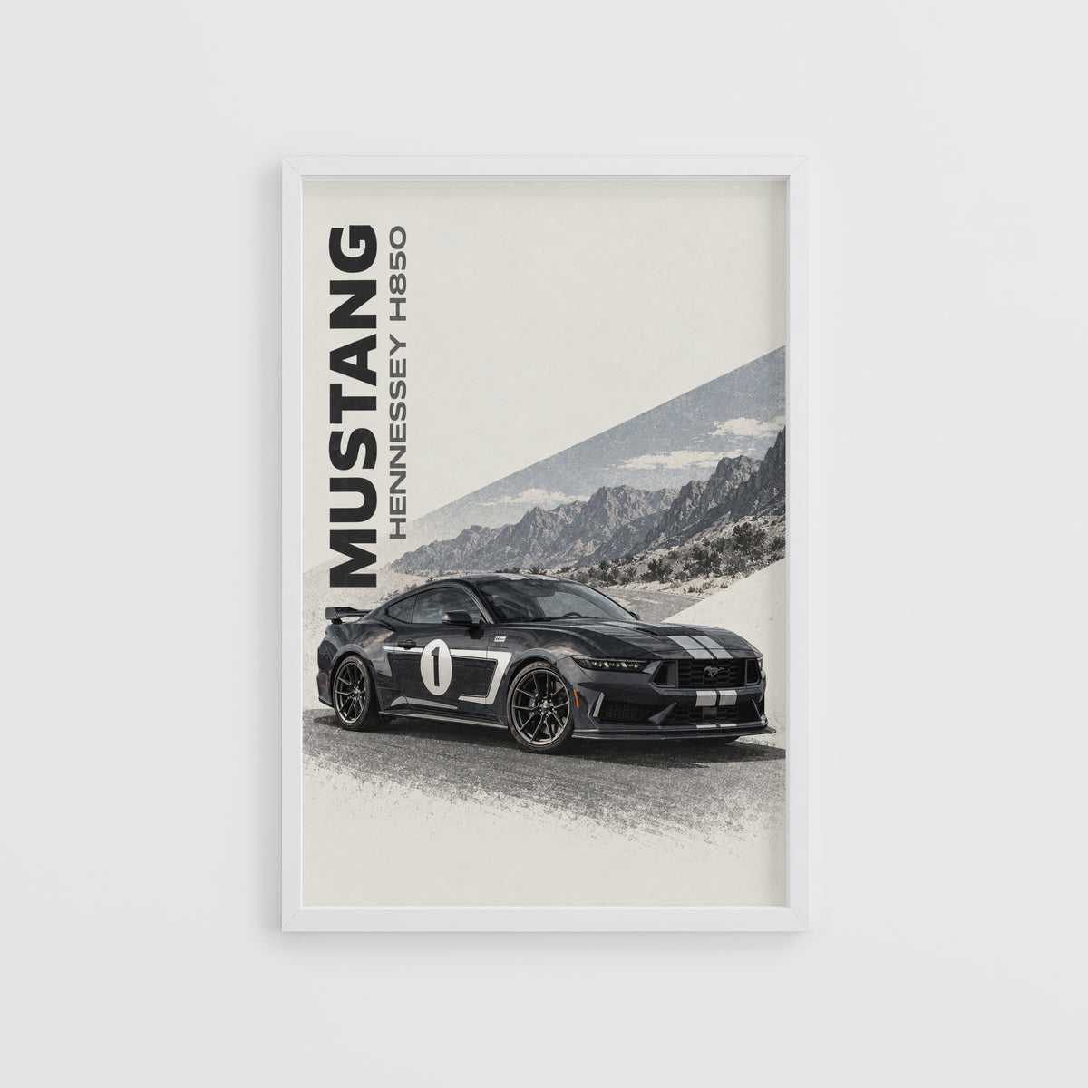 Vintage Mustang Print, Car Poster, Hennessey H850