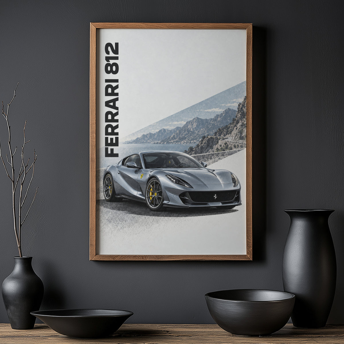 Vintage Ferrari 812 Print, Supercar Wall Art
