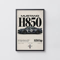 Vintage Mustang H850 Print, Car Poster, Garage Wall Art