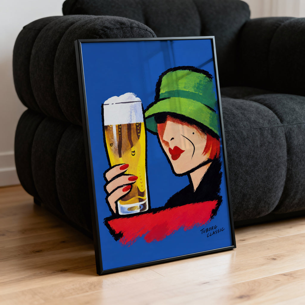 Vintage Tuborg Classic Beer Print, Poster, Bar Wall Art