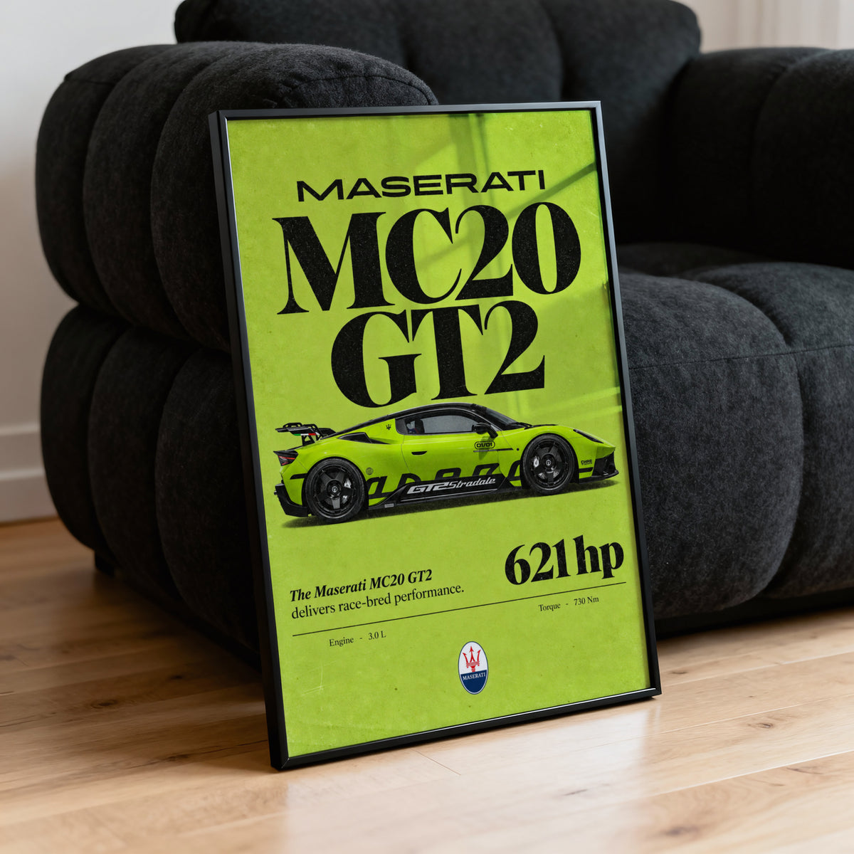 Vintage Maserati MC20 GT2 Print, Supercar Art