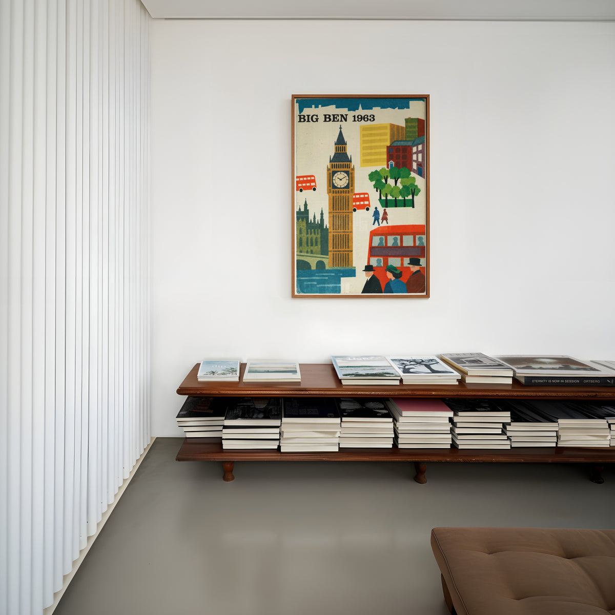 Vintage Big Ben London Poster, Mid Century Wall Art, Print