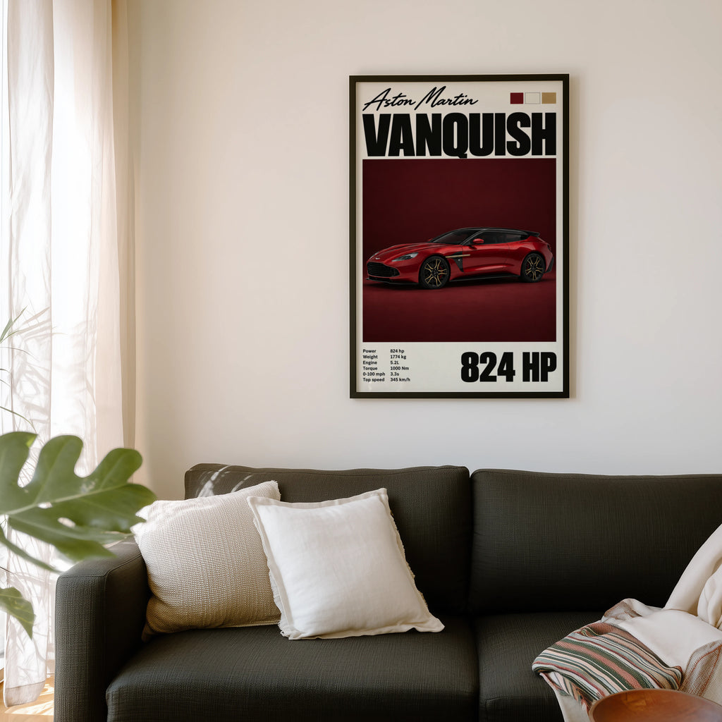 Vintage Aston Martin Vanquish Print, Car Wall Art