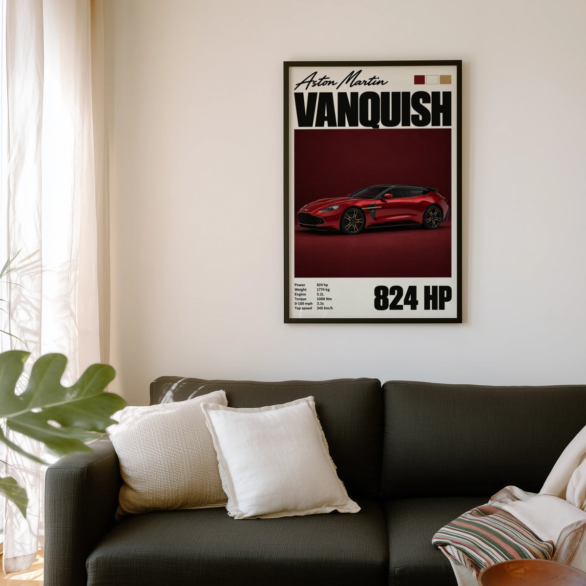 Vintage Aston Martin Vanquish Print, Car Wall Art