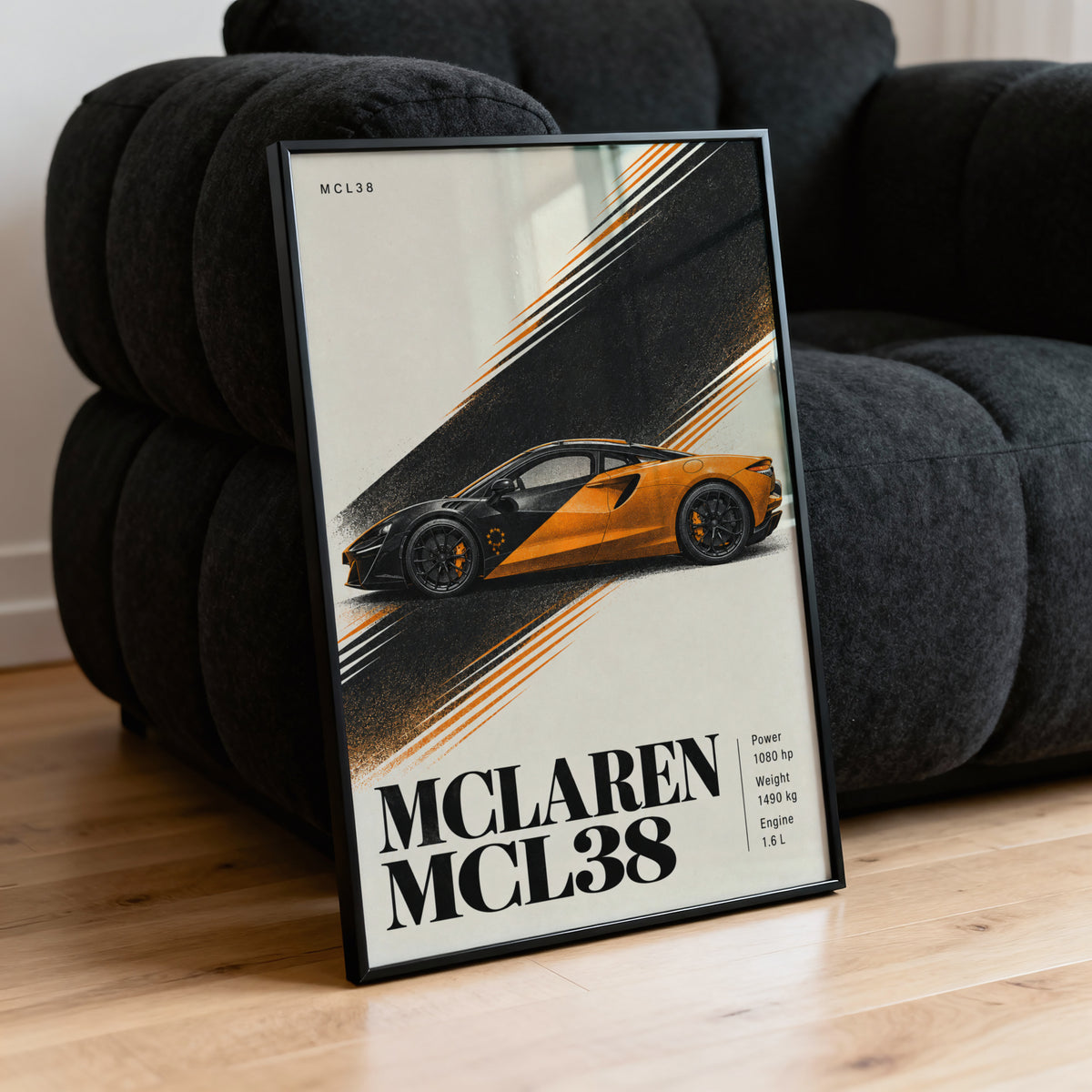 Vintage McLaren MCL38 Print, Supercar Wall Art