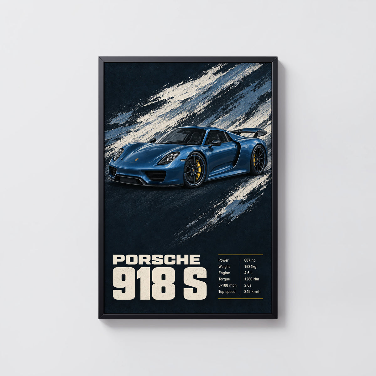 Vintage Porsche 918 S Print, Car Poster, Wall Art
