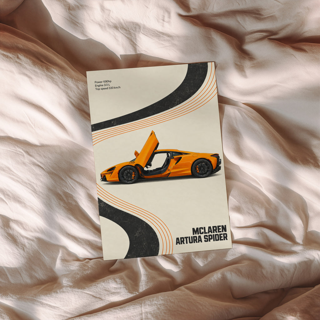 Vintage McLaren Print, Supercar Wall Art