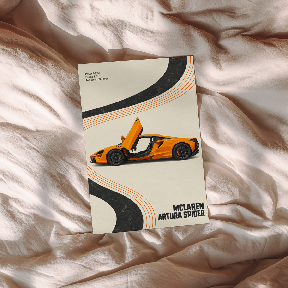 Vintage McLaren Print, Supercar Wall Art
