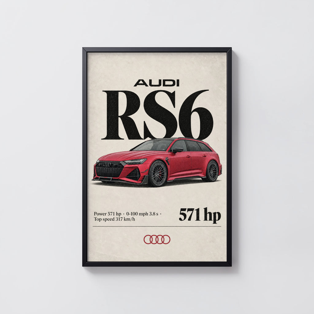 Vintage Audi RS6 Avant Print, Car Wall Art