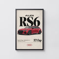 Vintage Audi RS6 Avant Print, Car Wall Art