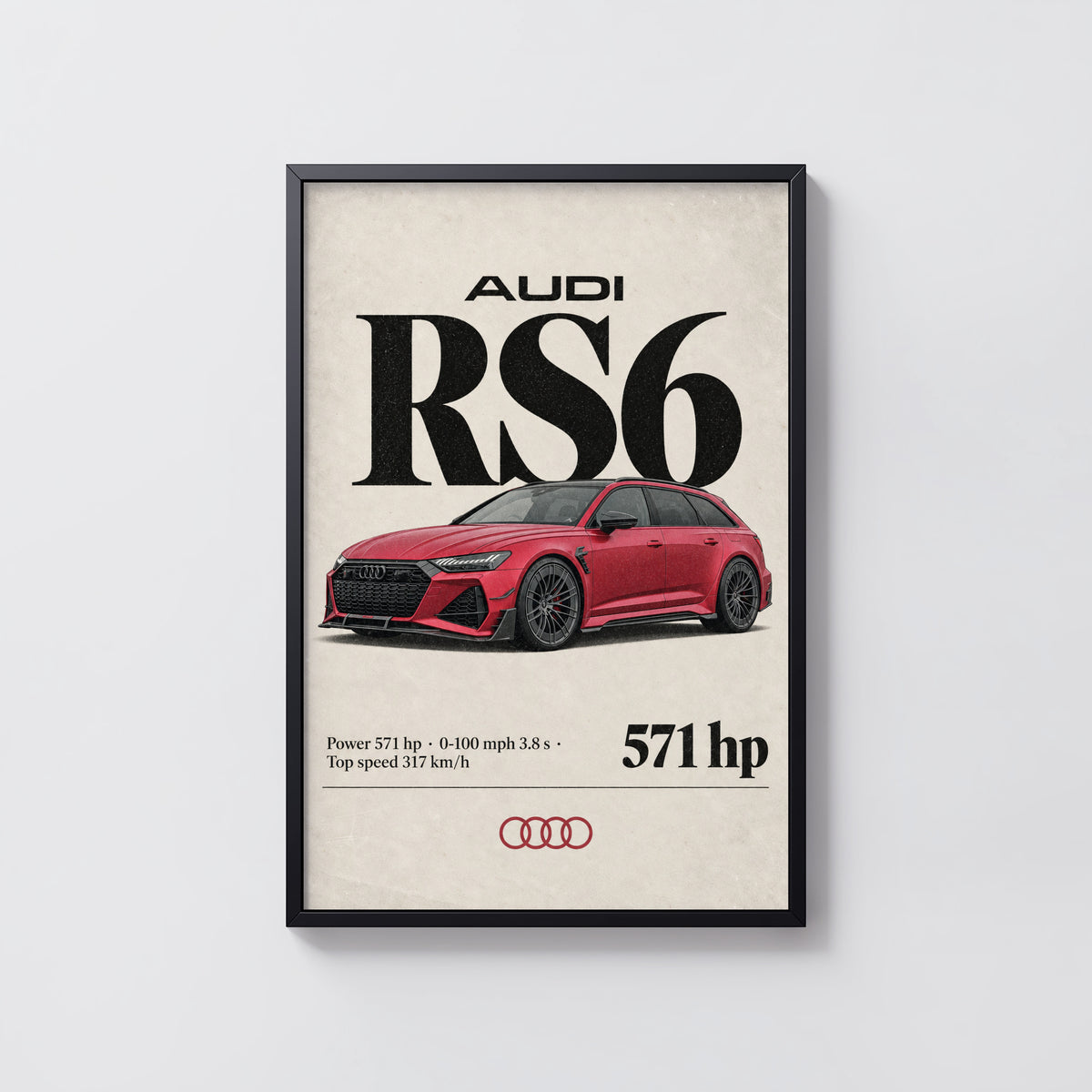 Vintage Audi RS6 Avant Print, Car Wall Art