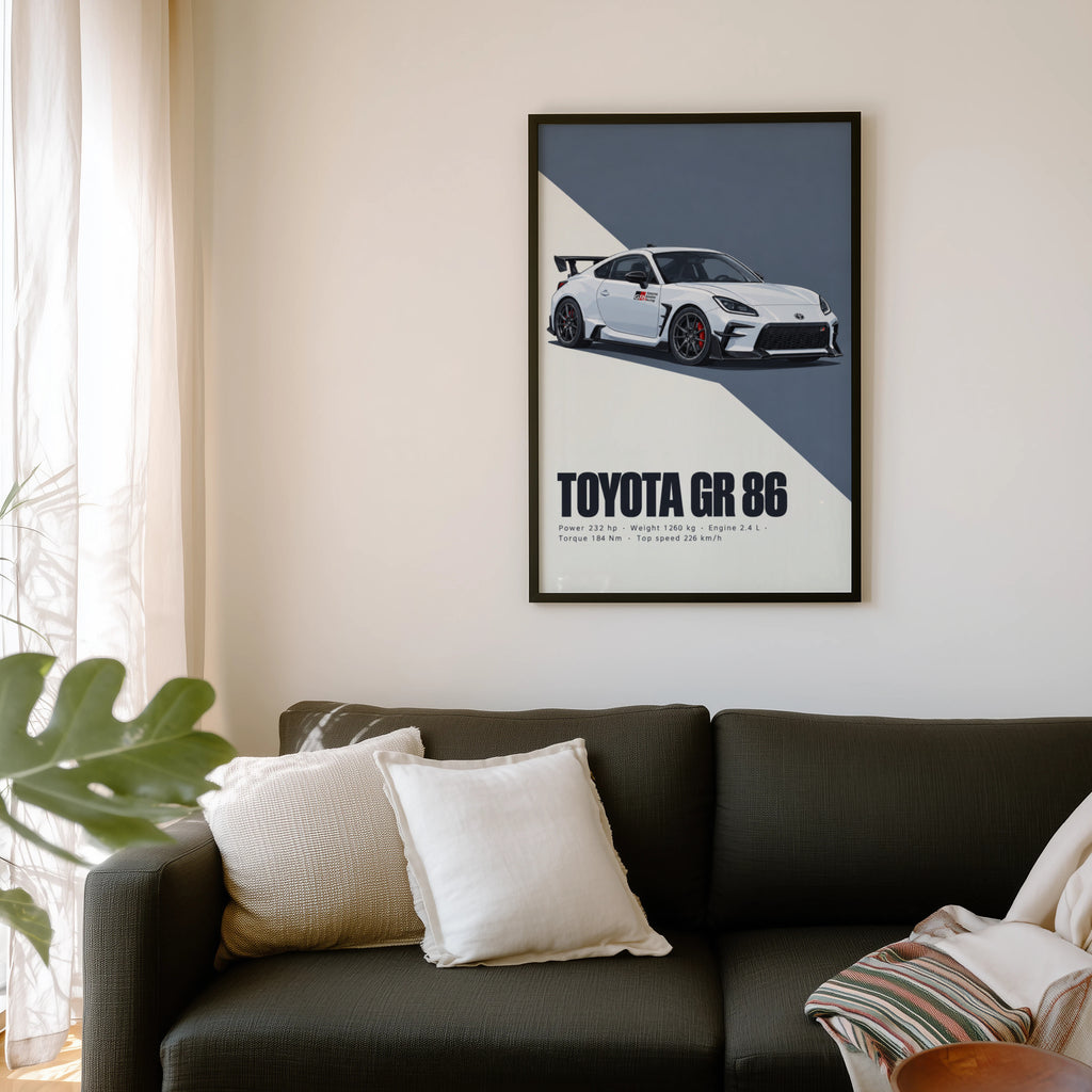 Vintage Toyota GR 86 Print, Car Wall Art
