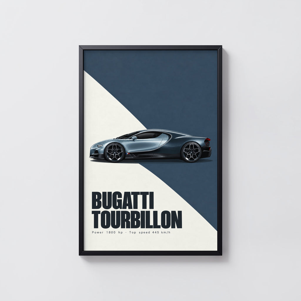 Vintage Bugatti Tourbillon Print, Car Poster, Wall Art