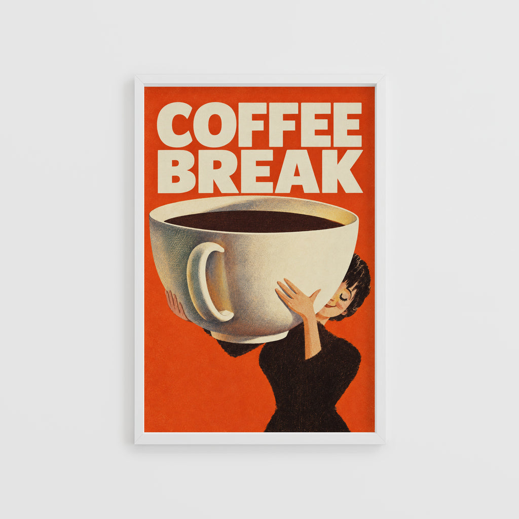 Vintage Coffee Break Print and Poster, Kitchen Wall Art