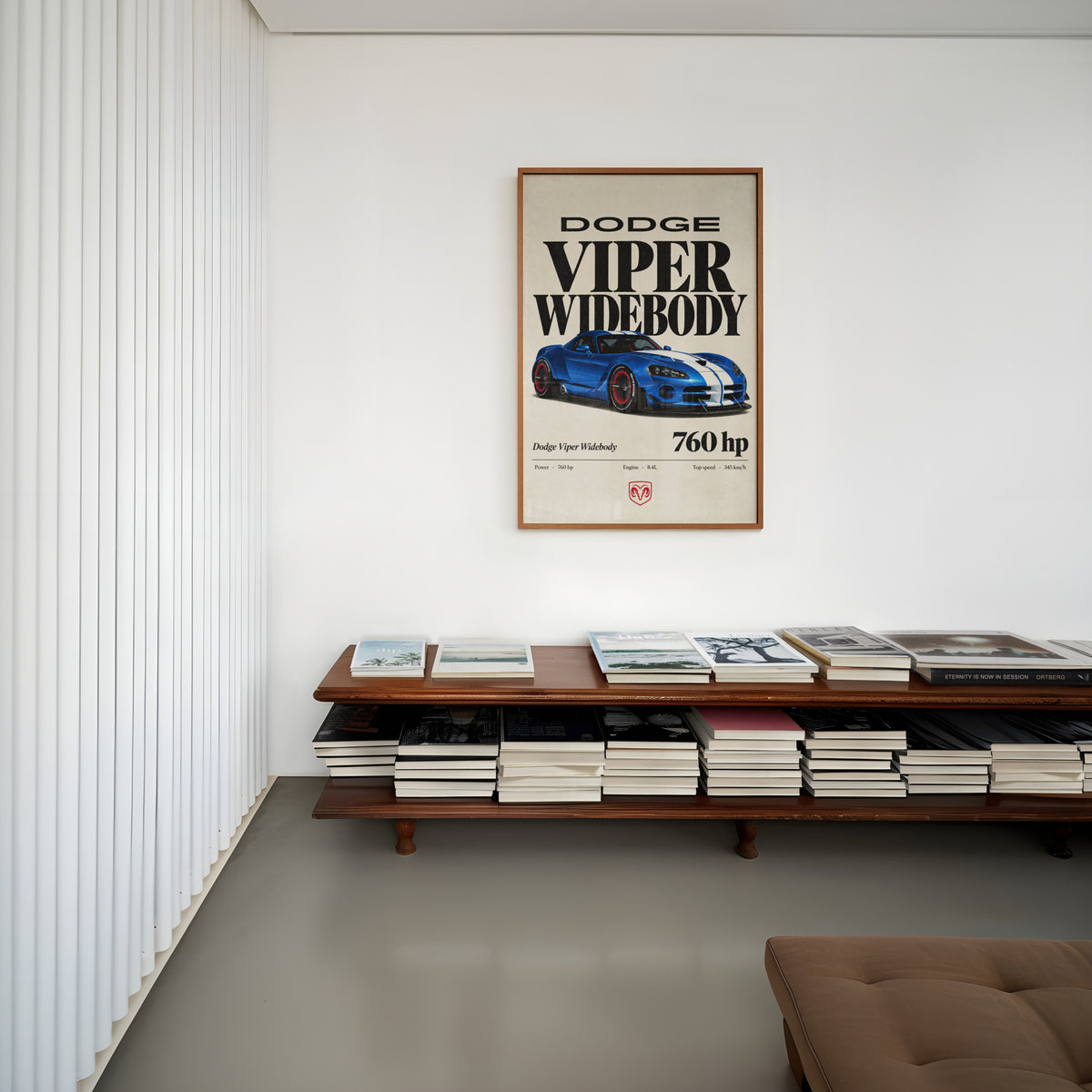 Vintage Dodge Viper Widebody Print, Car Wall Art