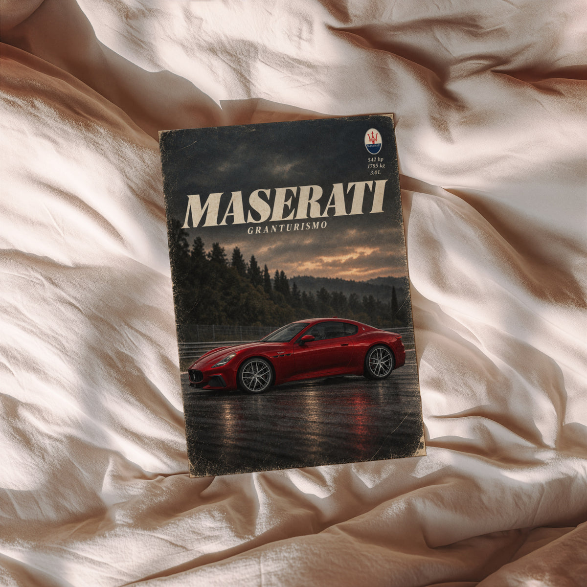Vintage Maserati GranTurismo Print, Car Wall Art