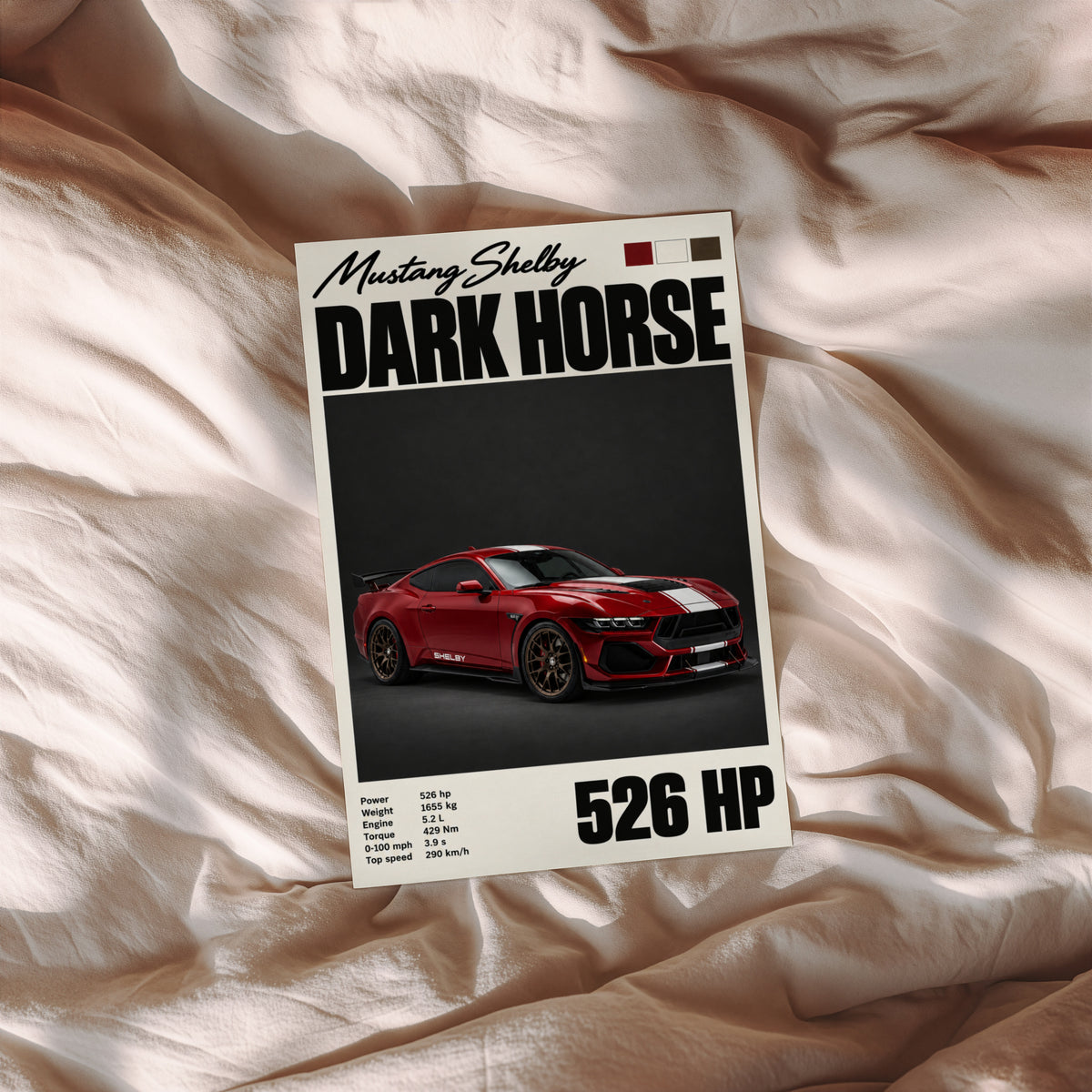 Vintage Print, Mustang Shelby Dark Horse Car Art