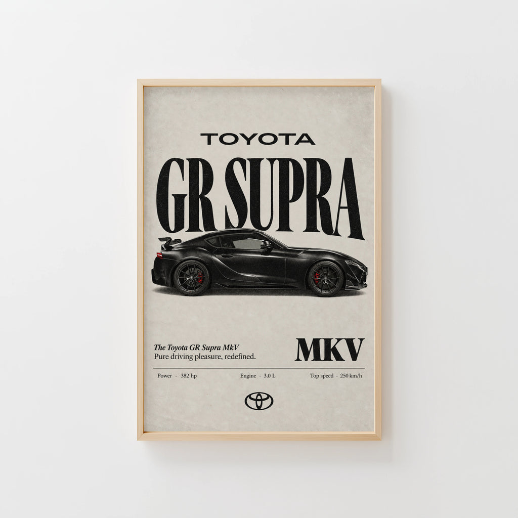 Vintage Toyota GR Supra Print, Car Wall Art