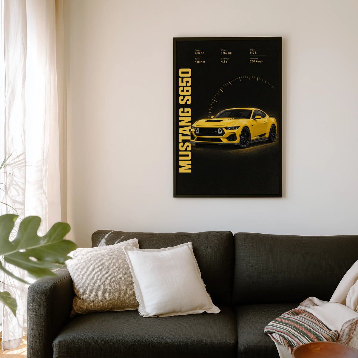 Vintage Mustang S650 Print, Muscle Car Wall Art