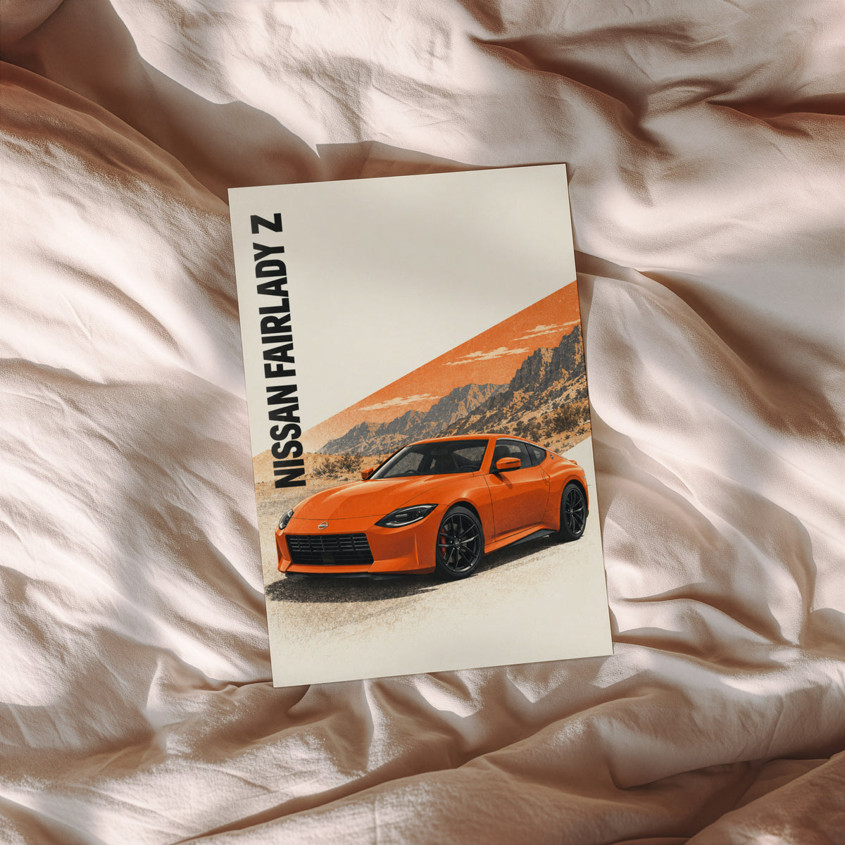 Vintage Nissan Fairlady Z Print, Orange Car Wall Art