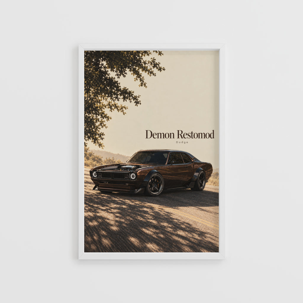 Vintage Dodge Demon Restomod Print, Car Poster