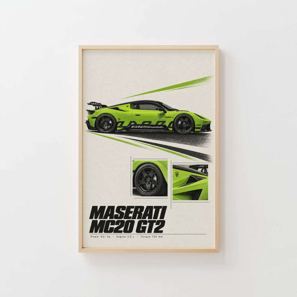 Vintage Maserati MC20 GT2 Print, Car Wall Art