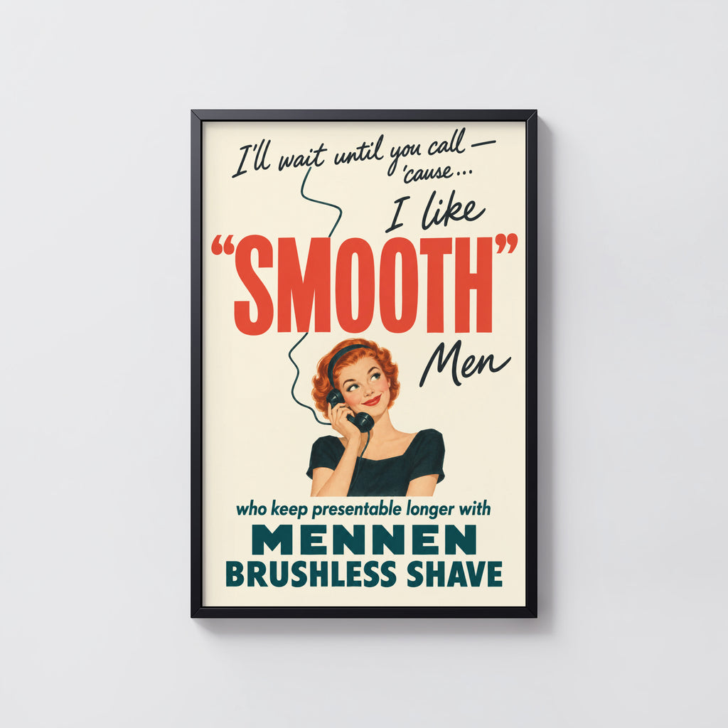 Vintage Shaving Advert Poster, Retro Wall Art, Print