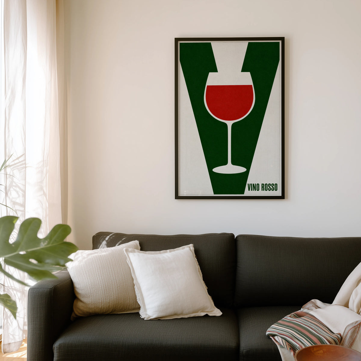 Vintage Vino Rosso Print Poster, Red Wine Kitchen Art