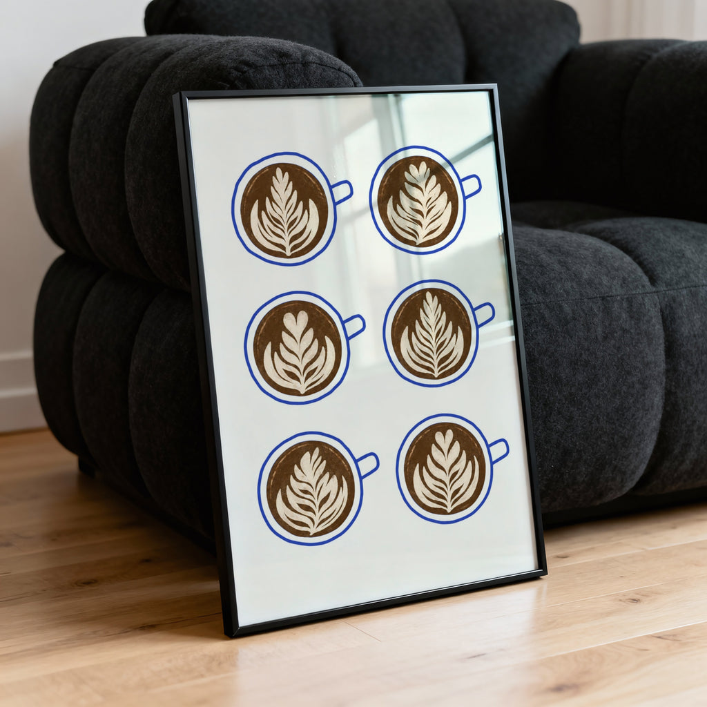 Vintage Coffee Print and Poster, Latte Art Wall Art