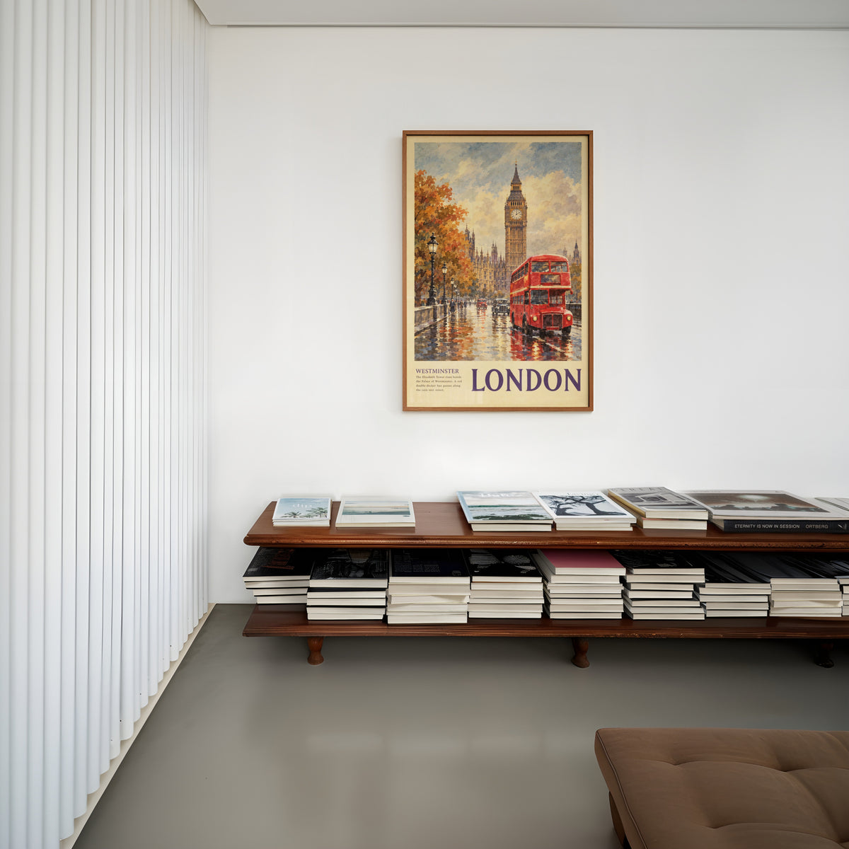 Vintage London Poster, Westminster Wall Art, Big Ben Print