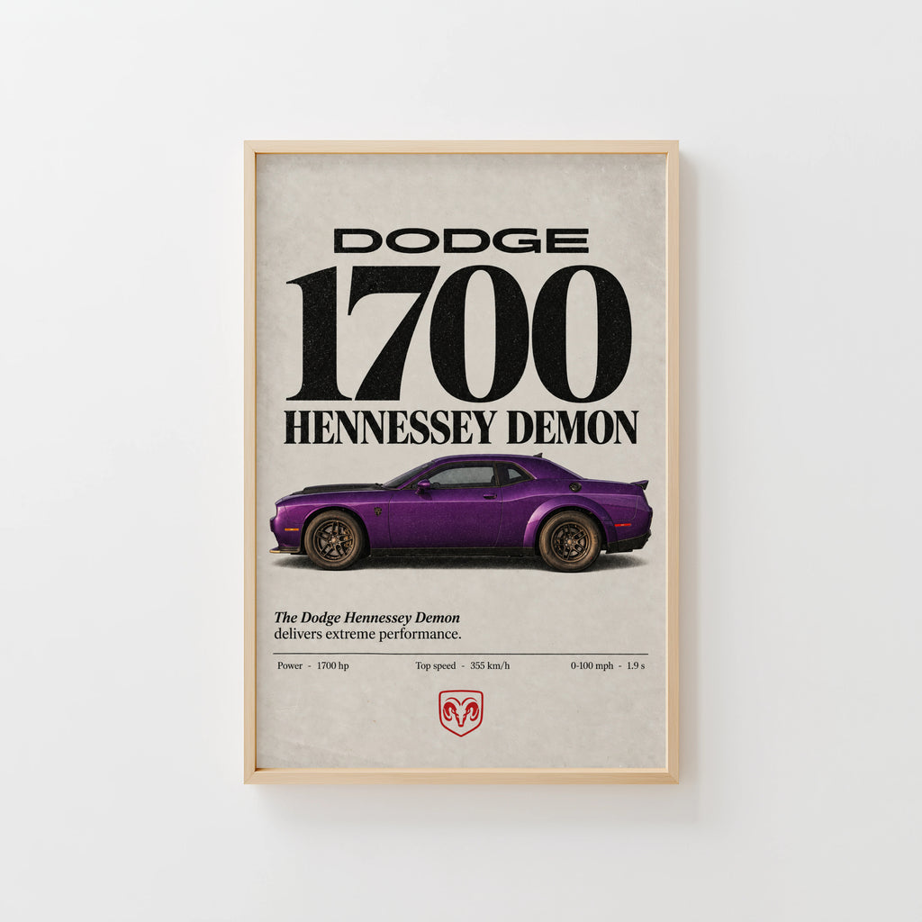 Vintage Dodge Demon Print, Muscle Car Poster, Wall Art