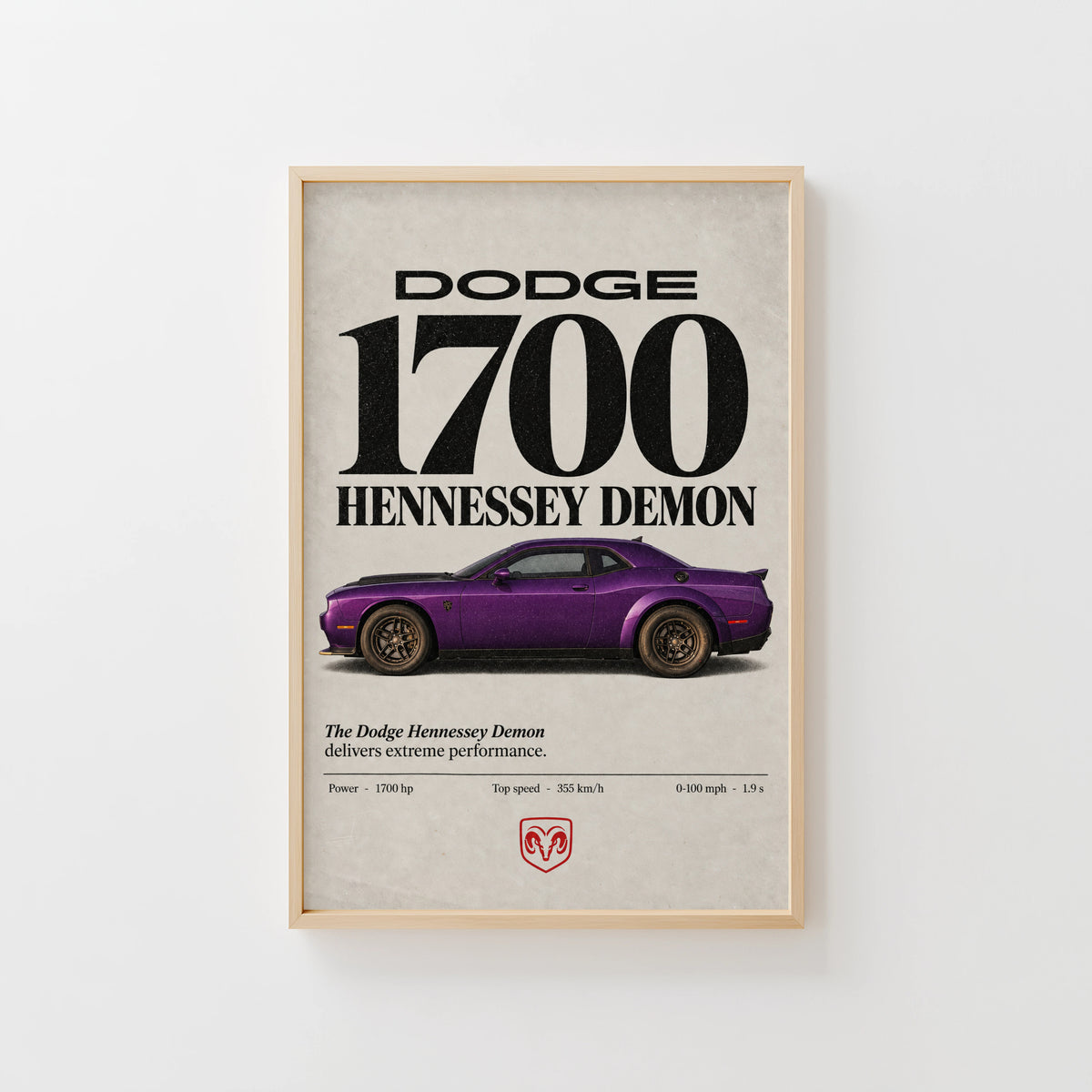 Vintage Dodge Demon Print, Muscle Car Poster, Wall Art