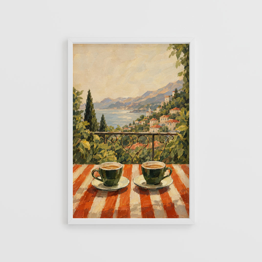 Vintage Coffee Print and Poster, Italian Coast Wall Art