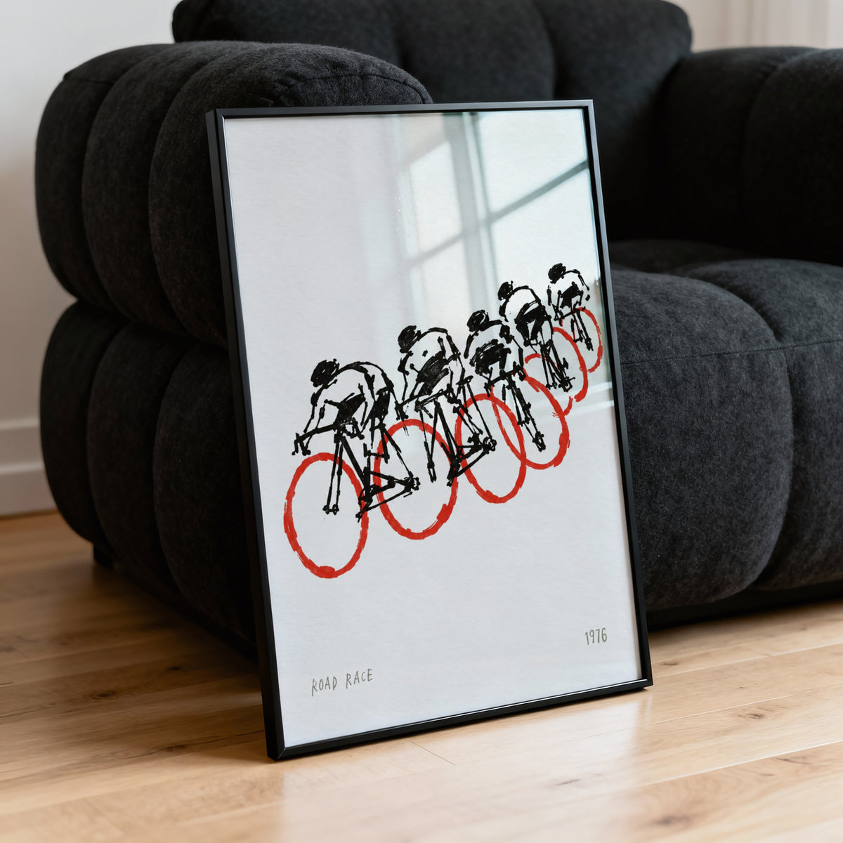 Vintage Cycling Poster, Road Race Wall Art, 1976 Print