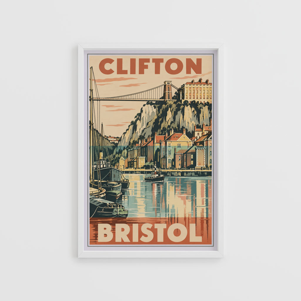 Vintage Clifton Bristol Poster, Suspension Bridge Wall Art