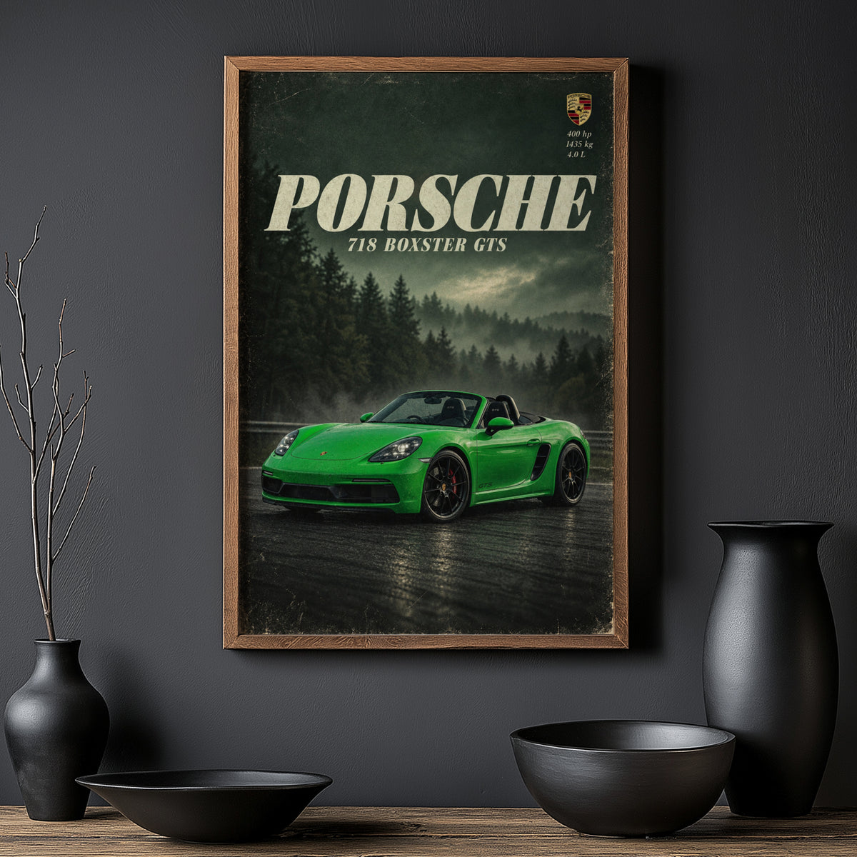 Vintage Porsche Boxster GTS Print, Car Wall Art