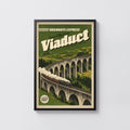 Vintage Viaduct Print Poster, Scottish Highlands Train