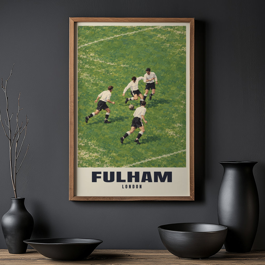 Vintage Fulham London Football Poster, Wall Art, Print