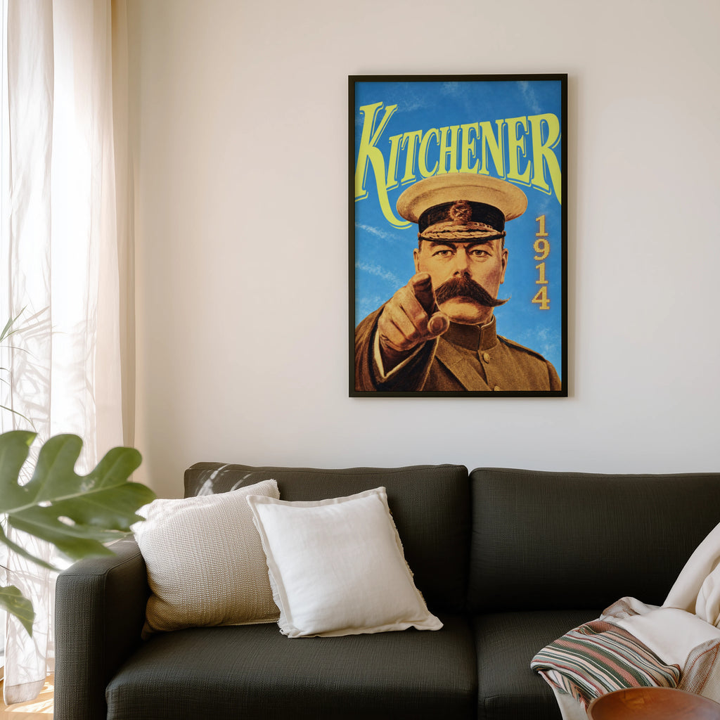 Vintage Kitchener 1914 Poster, Military Wall Art, WW1 Print