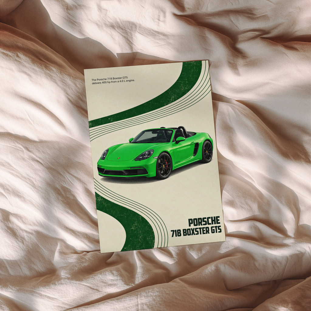Vintage Print, Porsche Boxster GTS Car Wall Art
