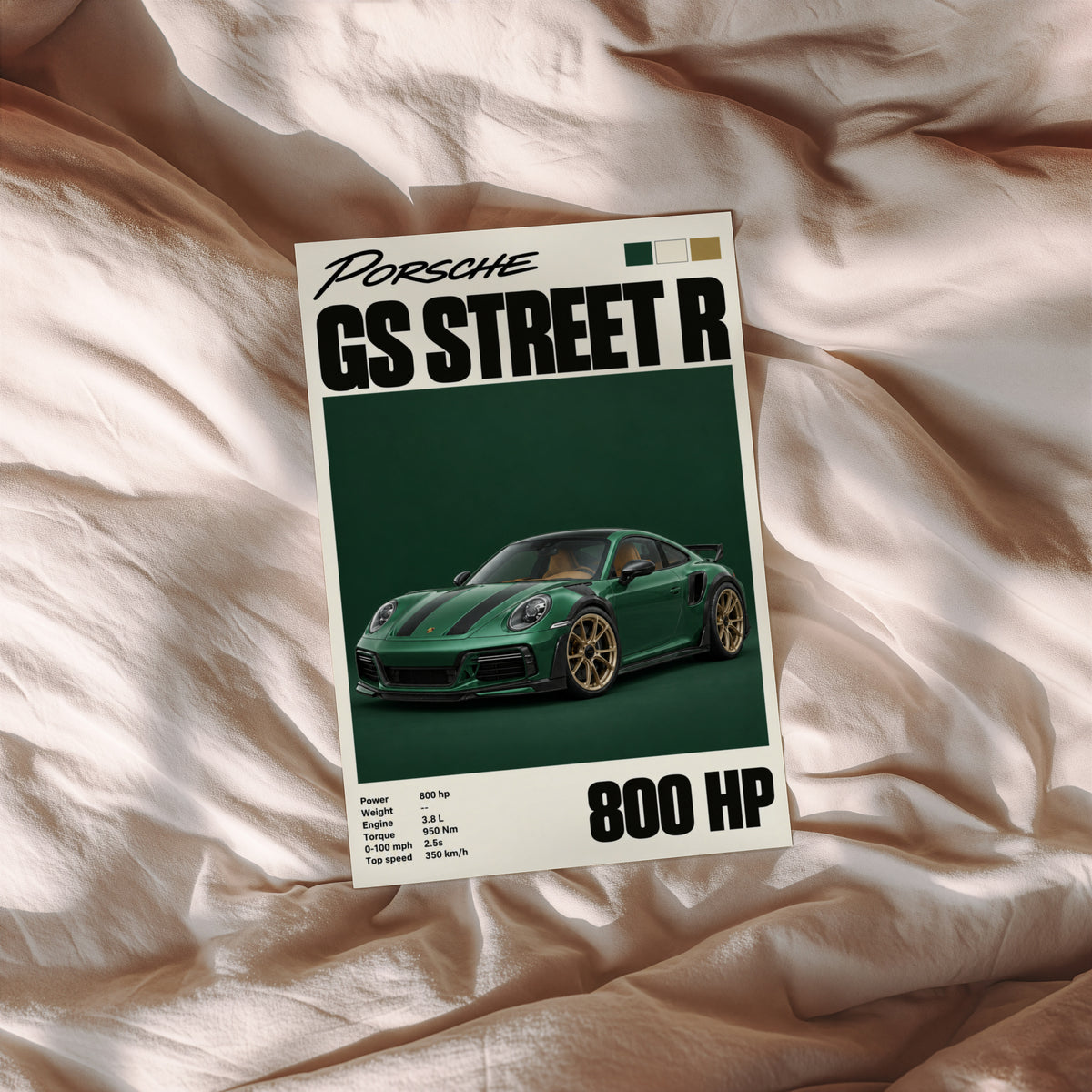 Vintage Porsche GS Street R Print, Car Wall Art