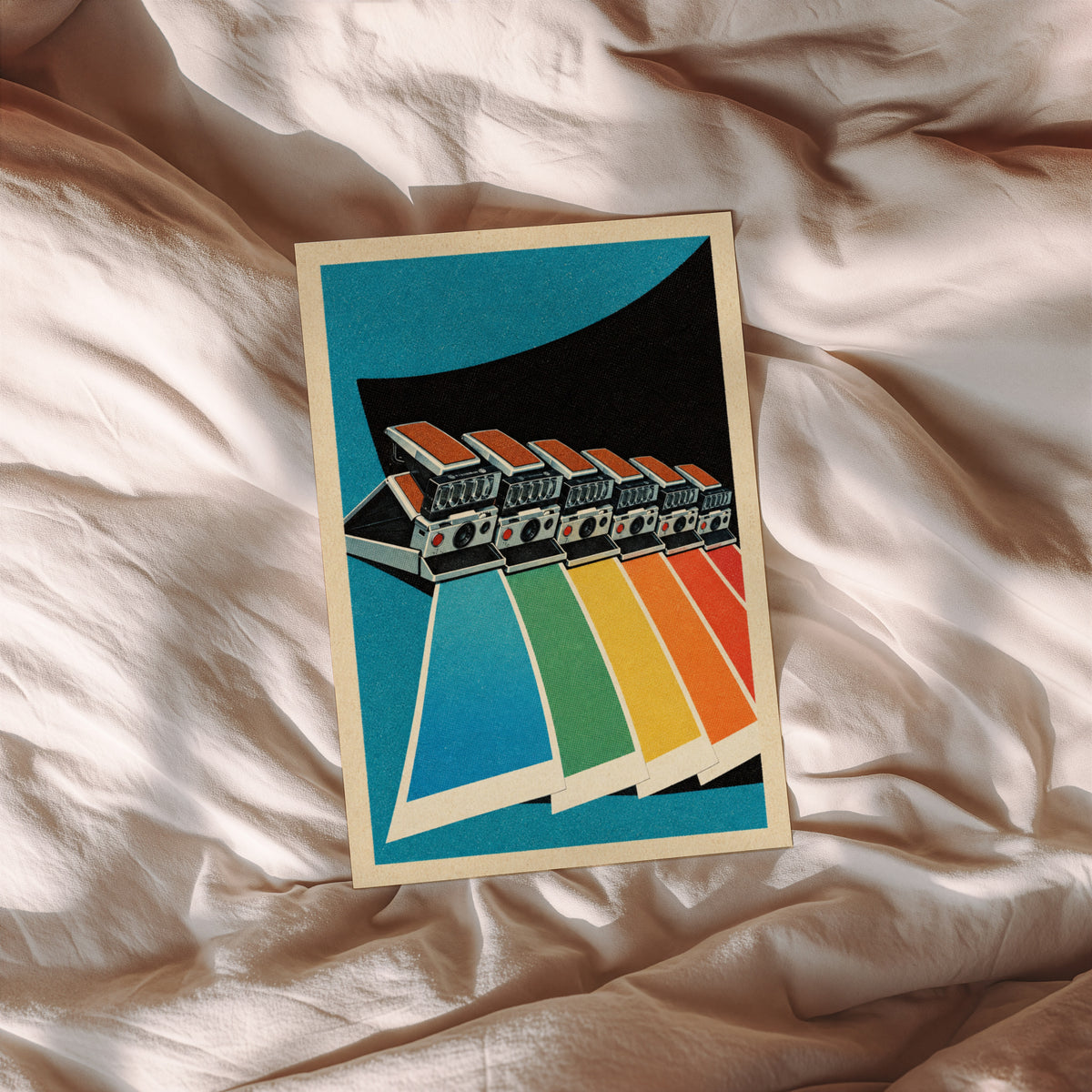 Vintage Instant Camera Poster, Retro Rainbow Wall Art Print