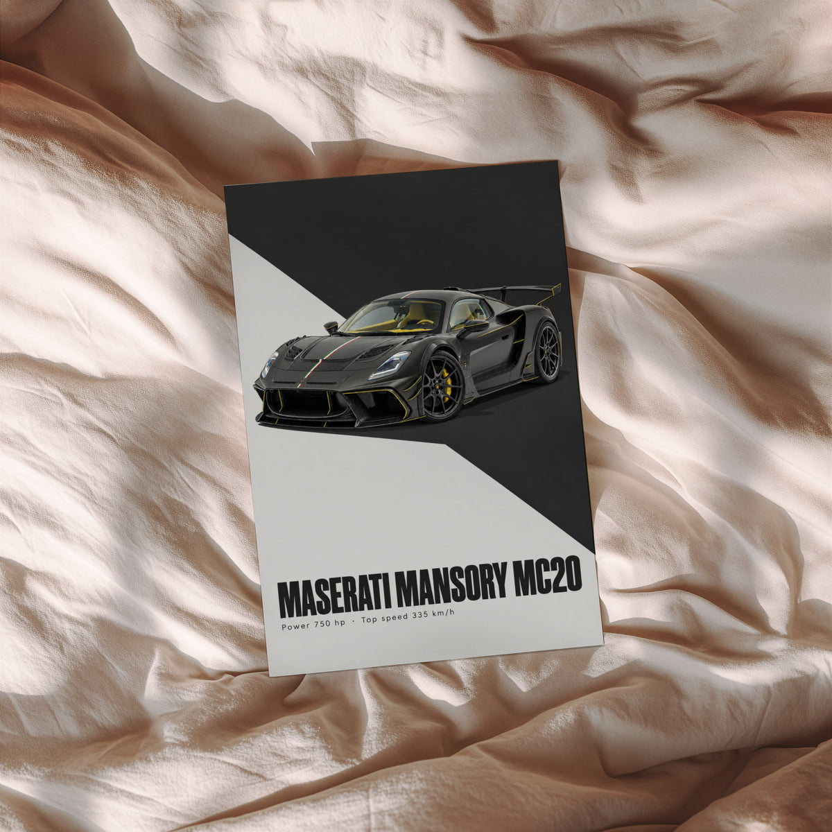 Vintage Maserati MC20 Print, Supercar Wall Art
