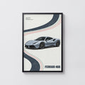 Vintage Ferrari 488 Print, Supercar Poster, Wall Art