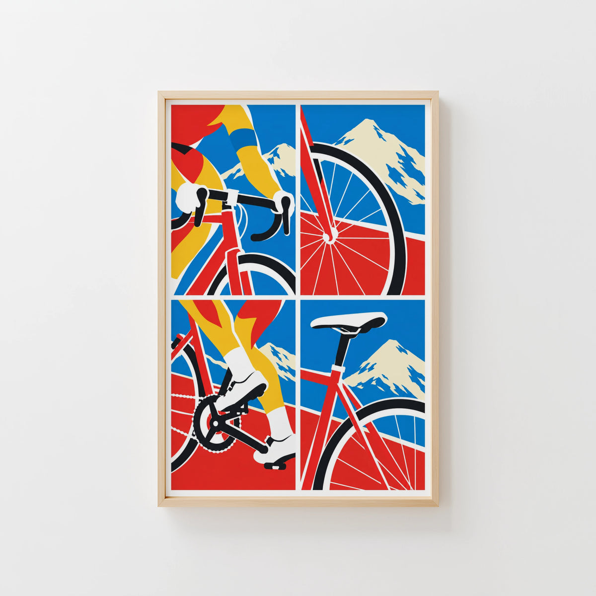 Vintage Cycling Poster, Road Bike Wall Art, Bicycle Print