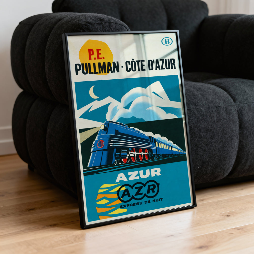 Vintage Print Poster, Pullman Cote d'Azur Train Art